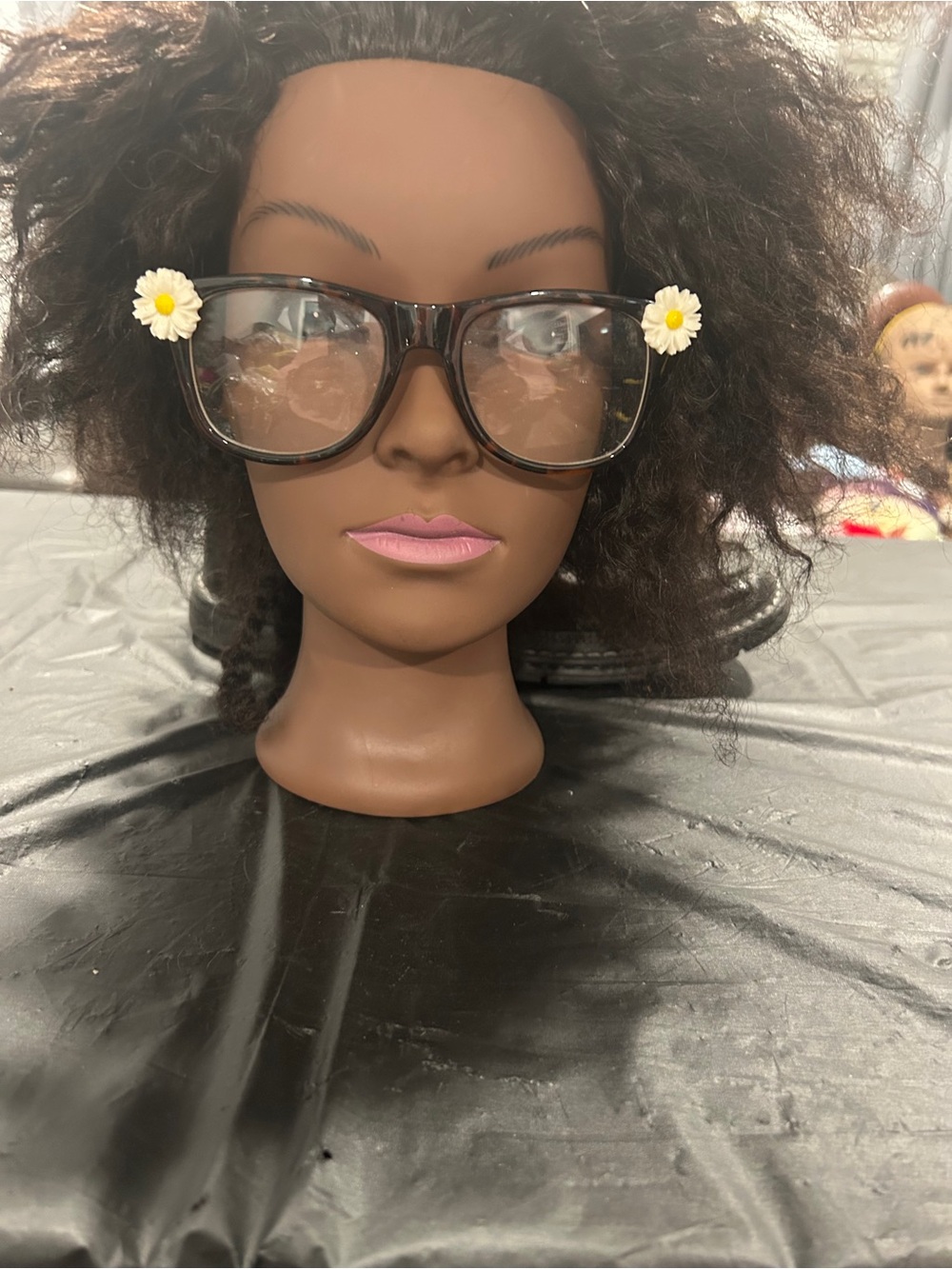 Daisy Accent Black Oversized Fashion Glasses - Unbranded clear lens ready